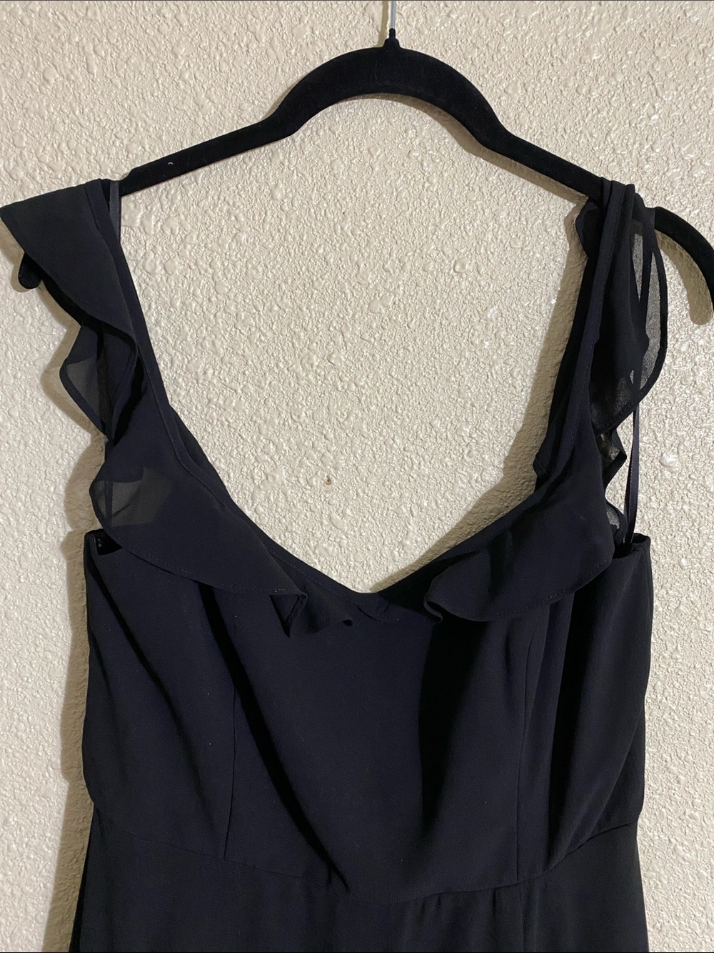 Lulus Dreamy Adoration Black Ruffled Maxi Dress Size M NWT - Picture 5 of 16
